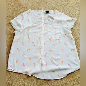 Georgette Flamingo Top